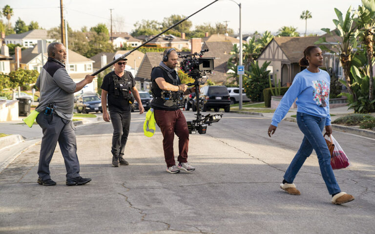 Craftsman-style residential homes along a tree-lined street in the Crenshaw neighborhood of South Los Angeles