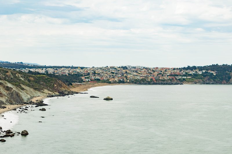 Sea Cliff San Francisco coastal neighborhood homes along Pacific Ocean shoreline