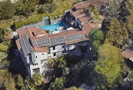 Exterior view of Tim Allen's mid-century modern house in Los Angeles